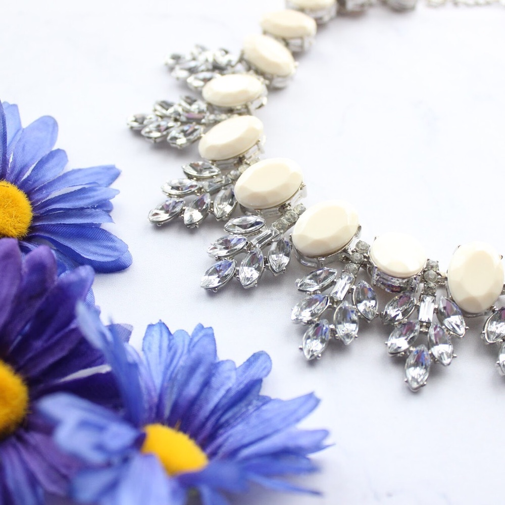 Crystal & Ivory Statement Necklace - Picture 2 of 7